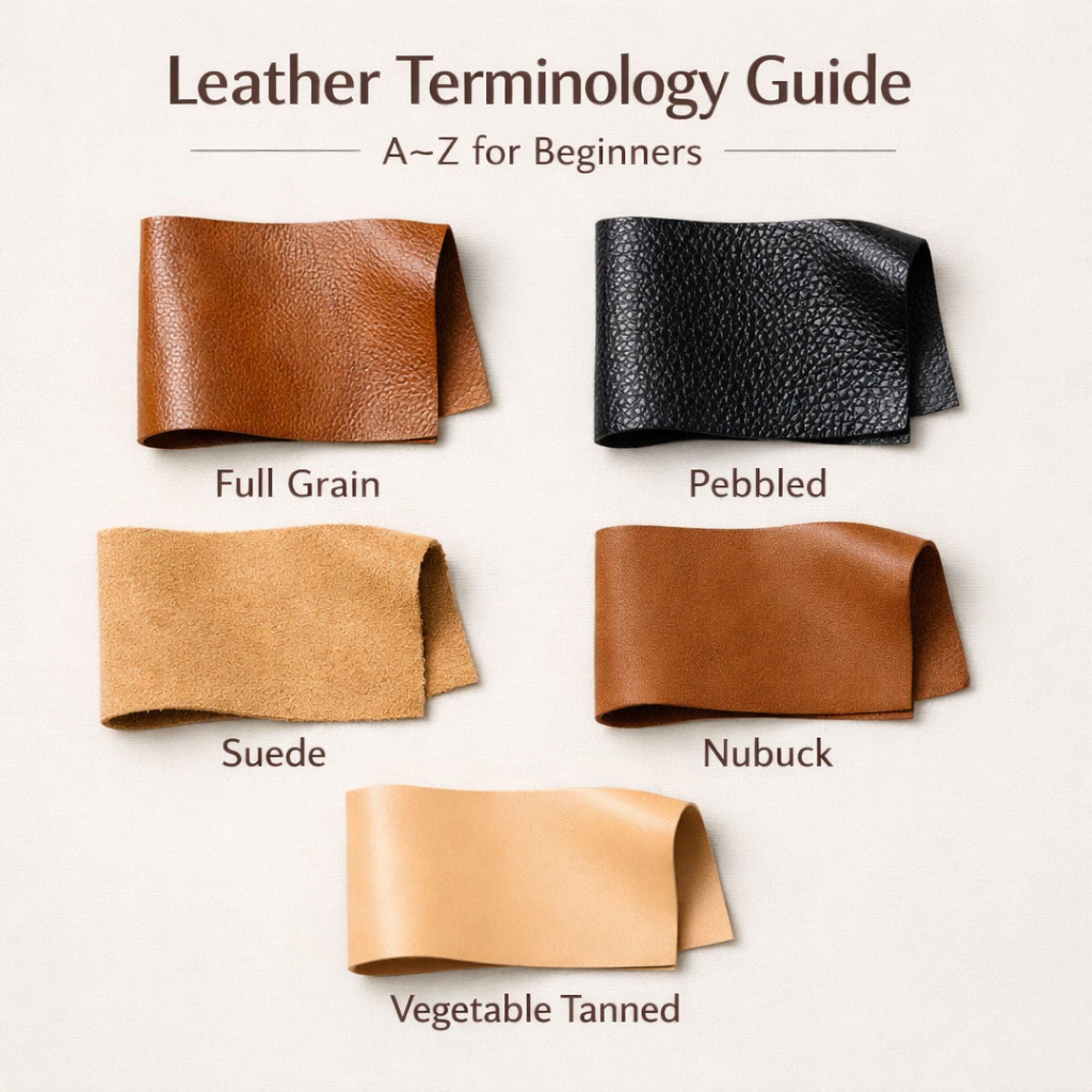 leather types and textures comparison for leather terminology guide