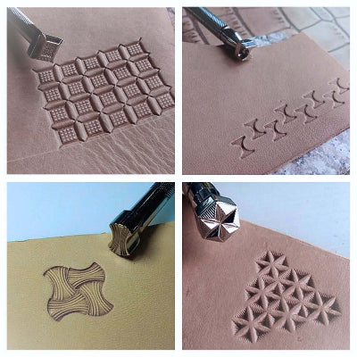 Examples of leather stamping patterns made with metal leather stamping tools