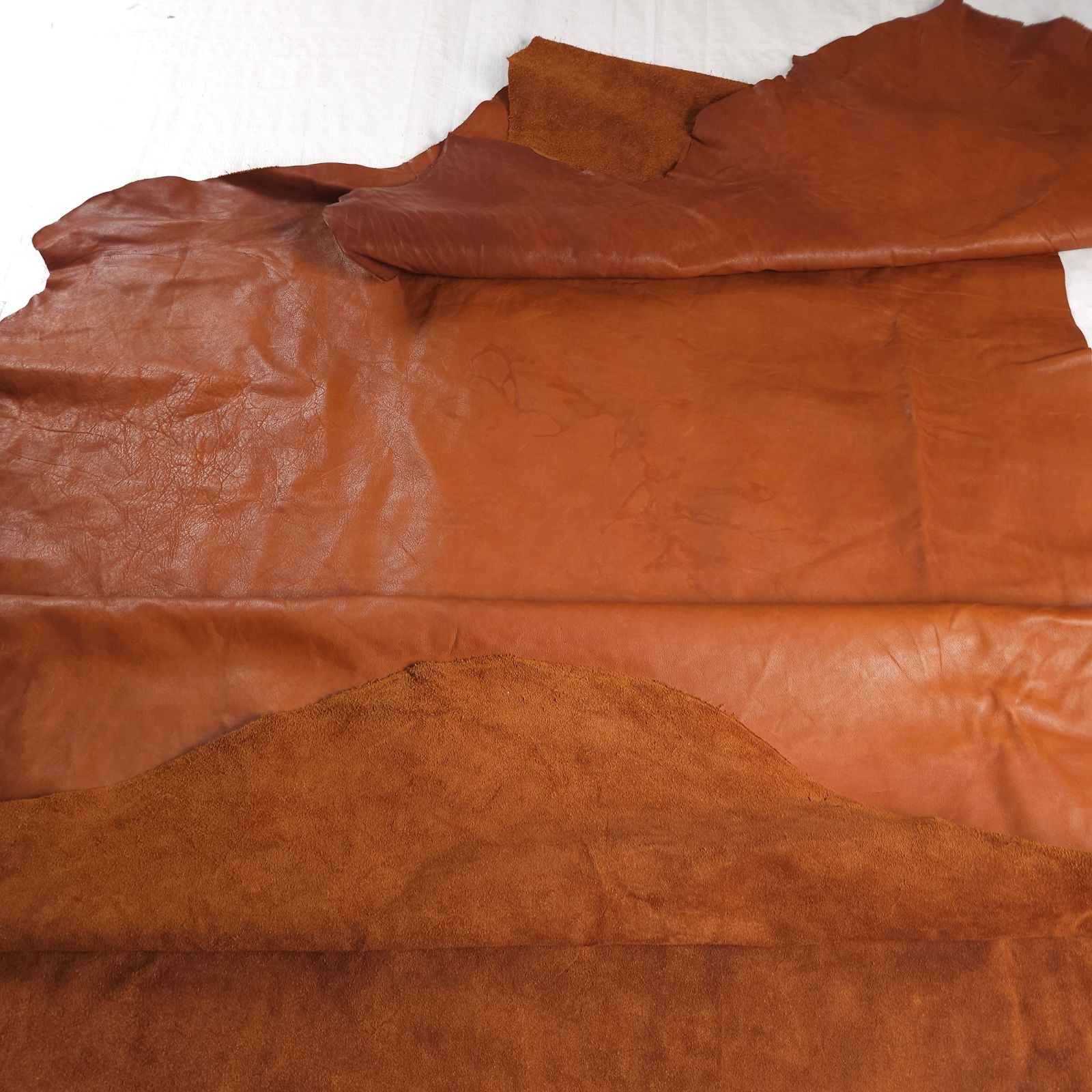 Tan veg tan leather cut irregular shape