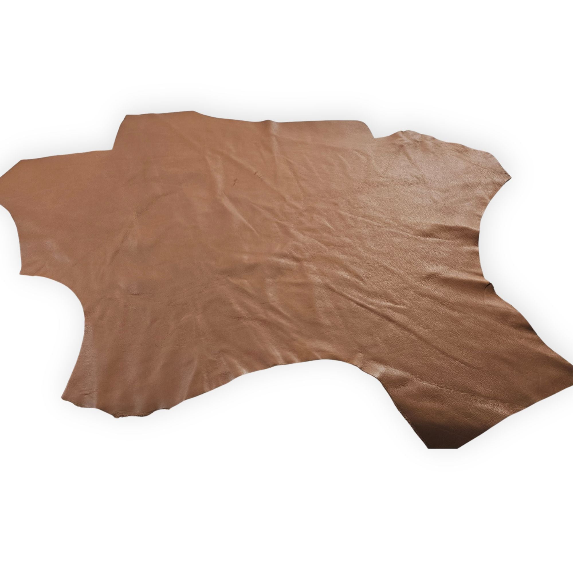 Large reddish-brown cowhide leather piece with textured grain