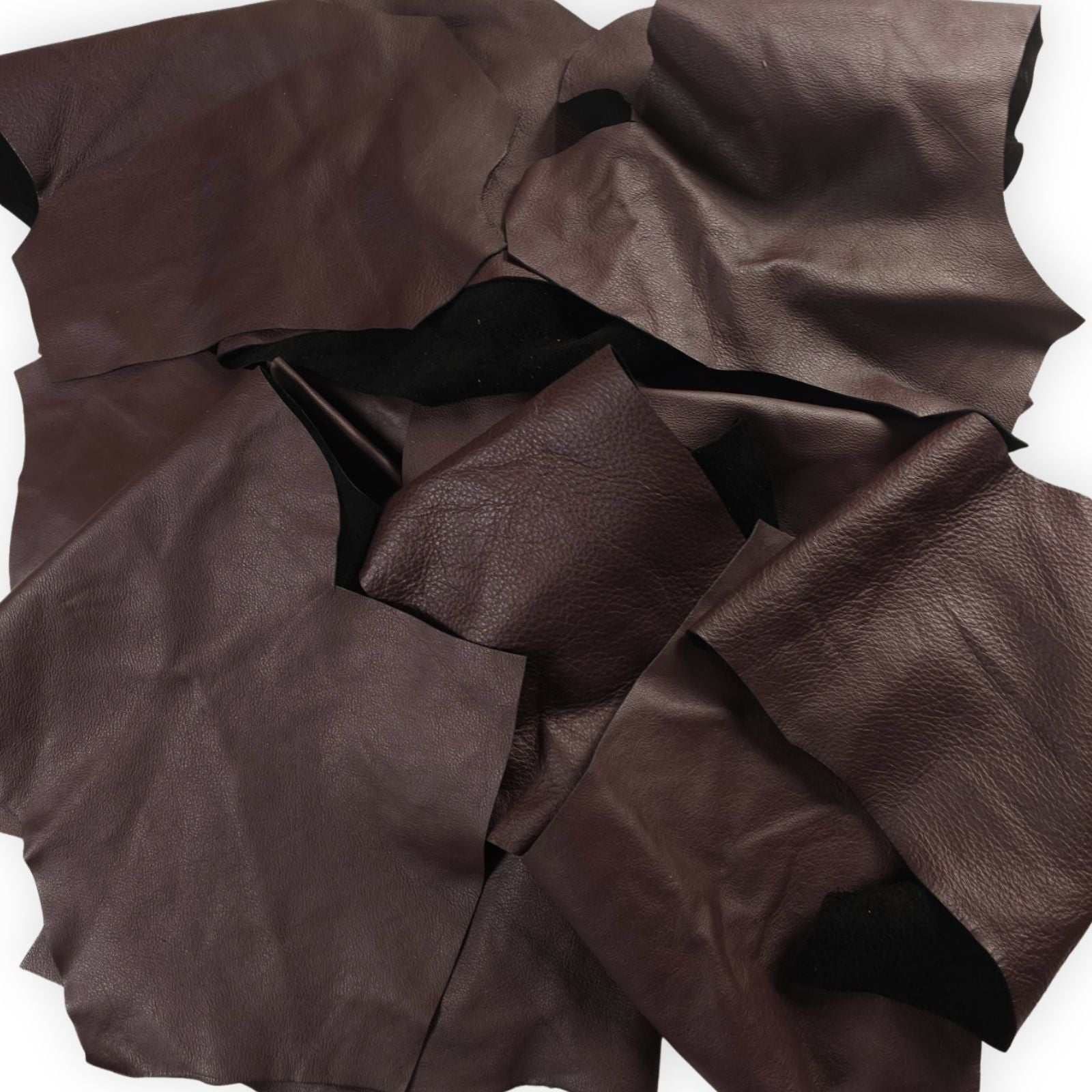 Chocolate brown Leather Scraps 1-3 Hand Offcuts Craft DIY
