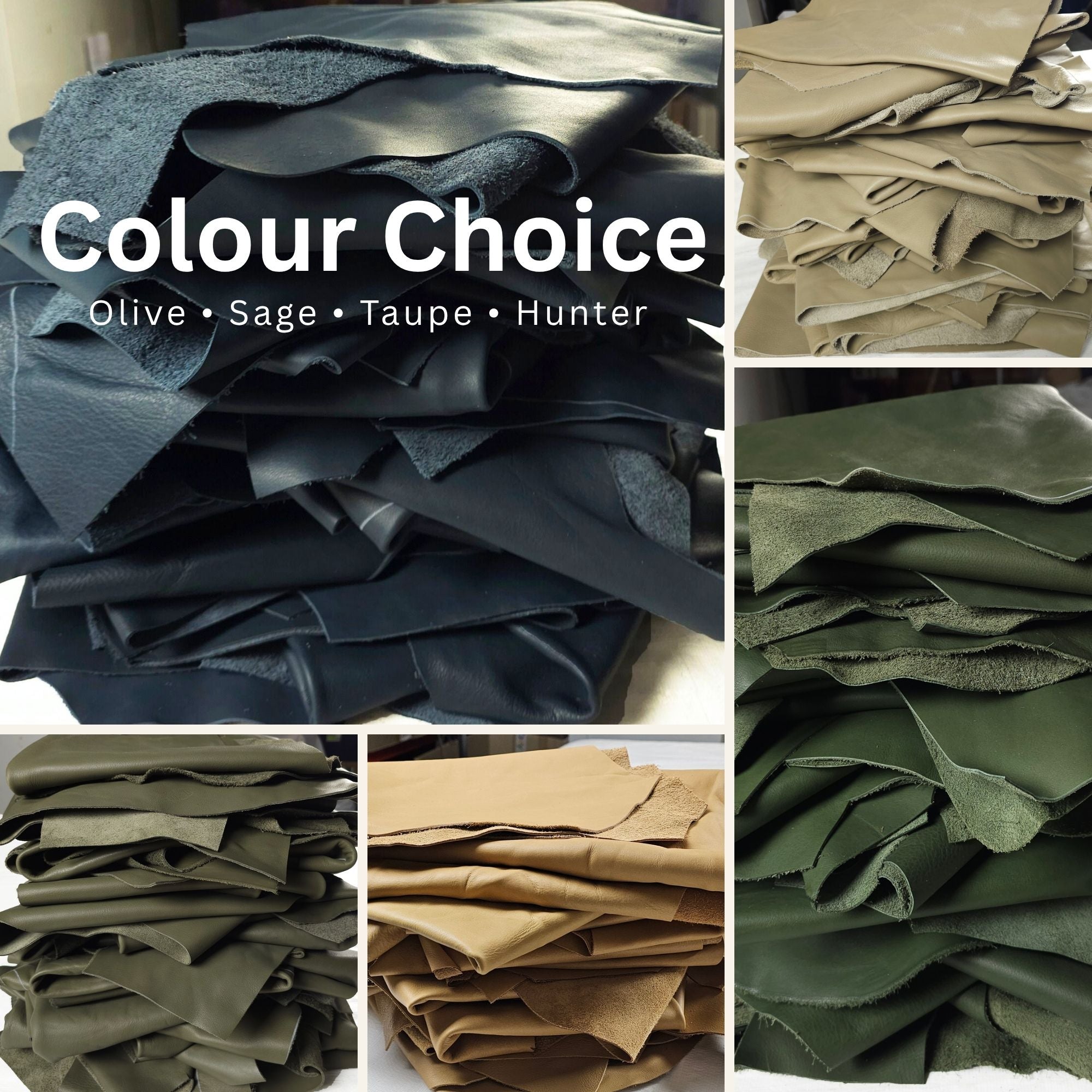 Medium Leather Pieces – Solid Colours (1–2 sq ft)