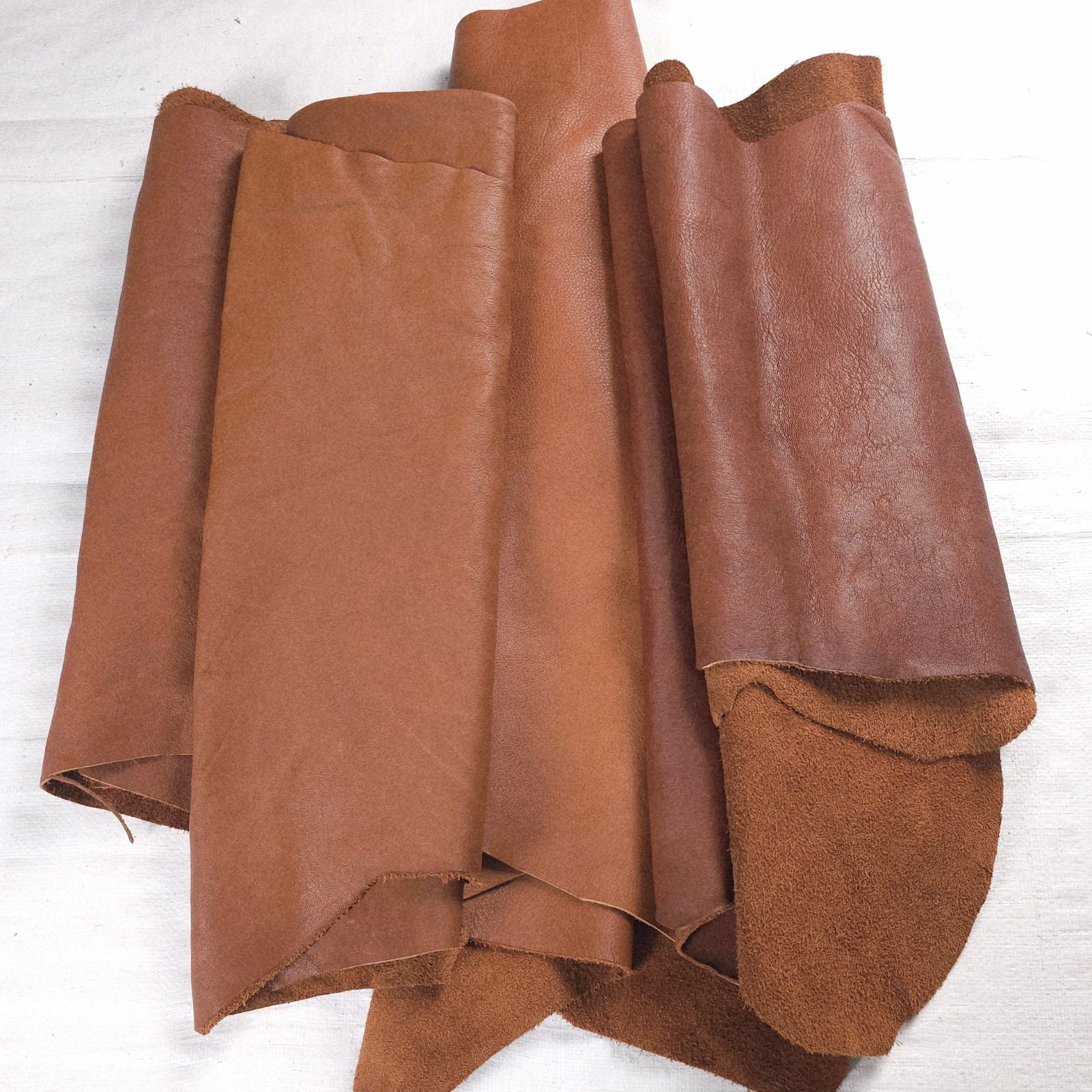 large veg tanned leather pieces tan full grain 2kg