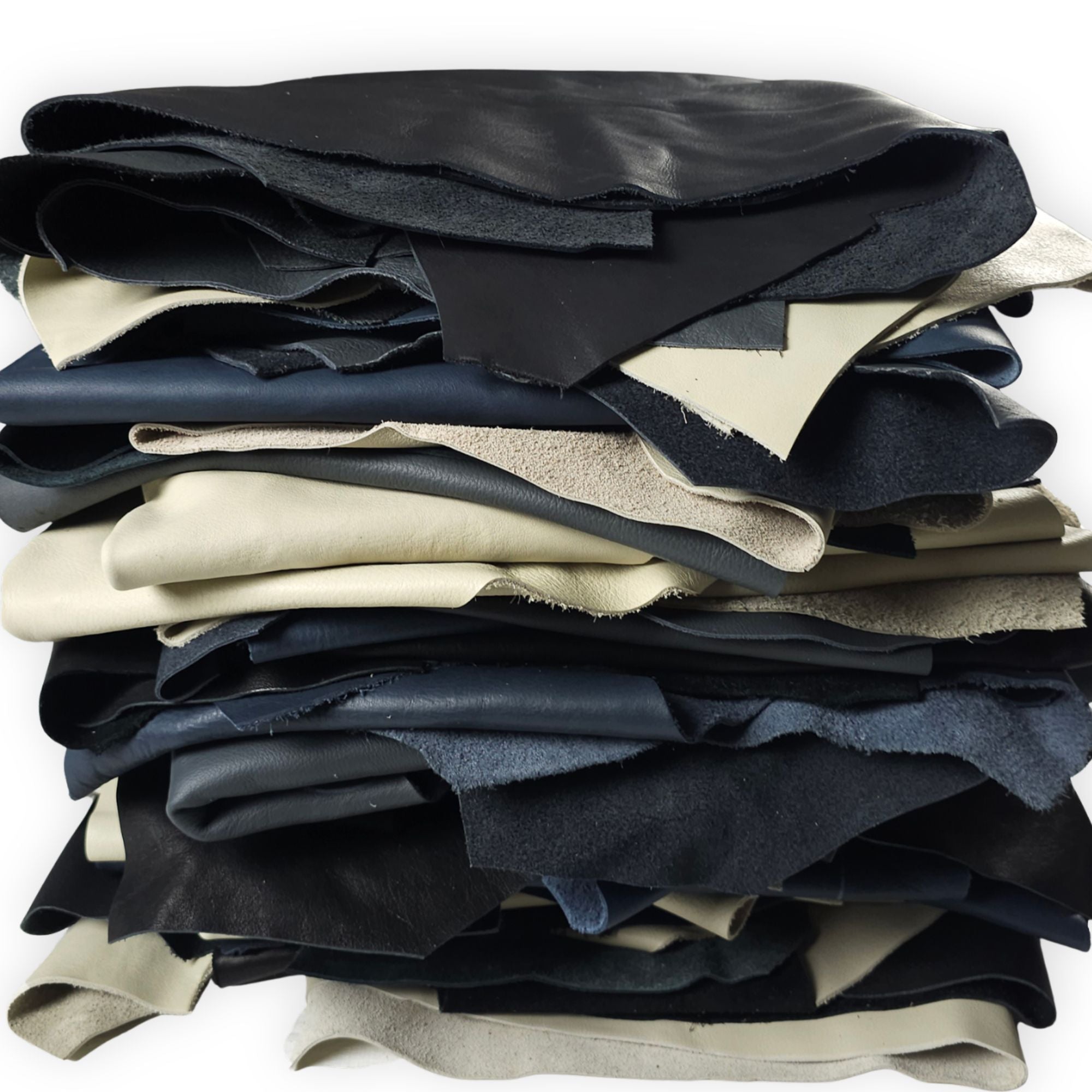 Dark and neutral leather pieces in black, navy and deep shades