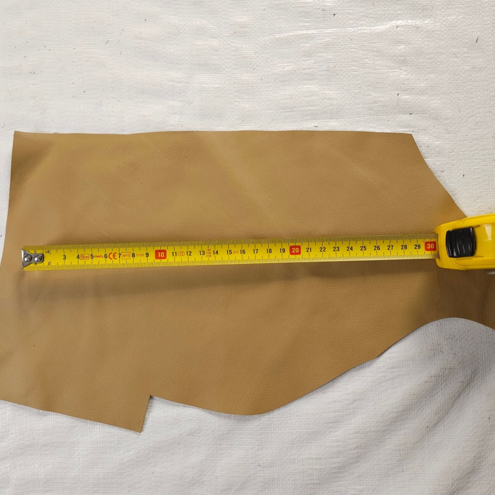 leather scraps size example with measurement showing piece dimensions