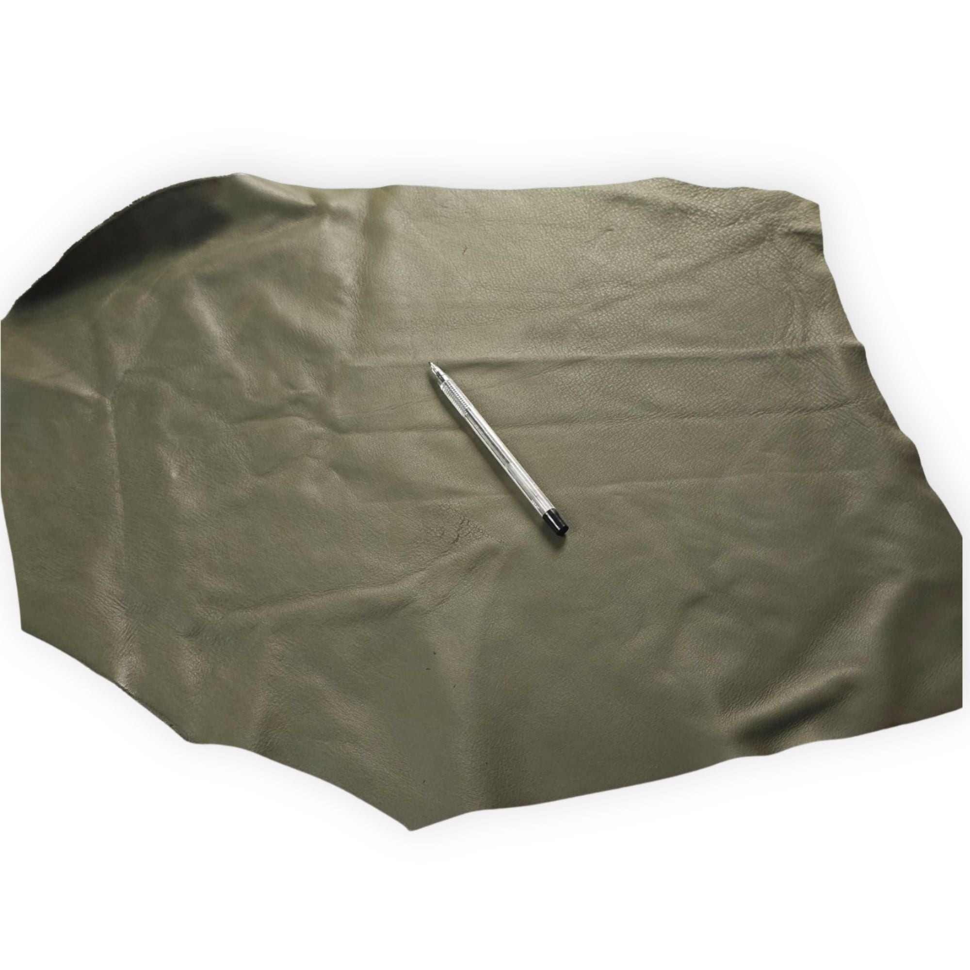 Olive, sage and forest green leather remnants for crafts