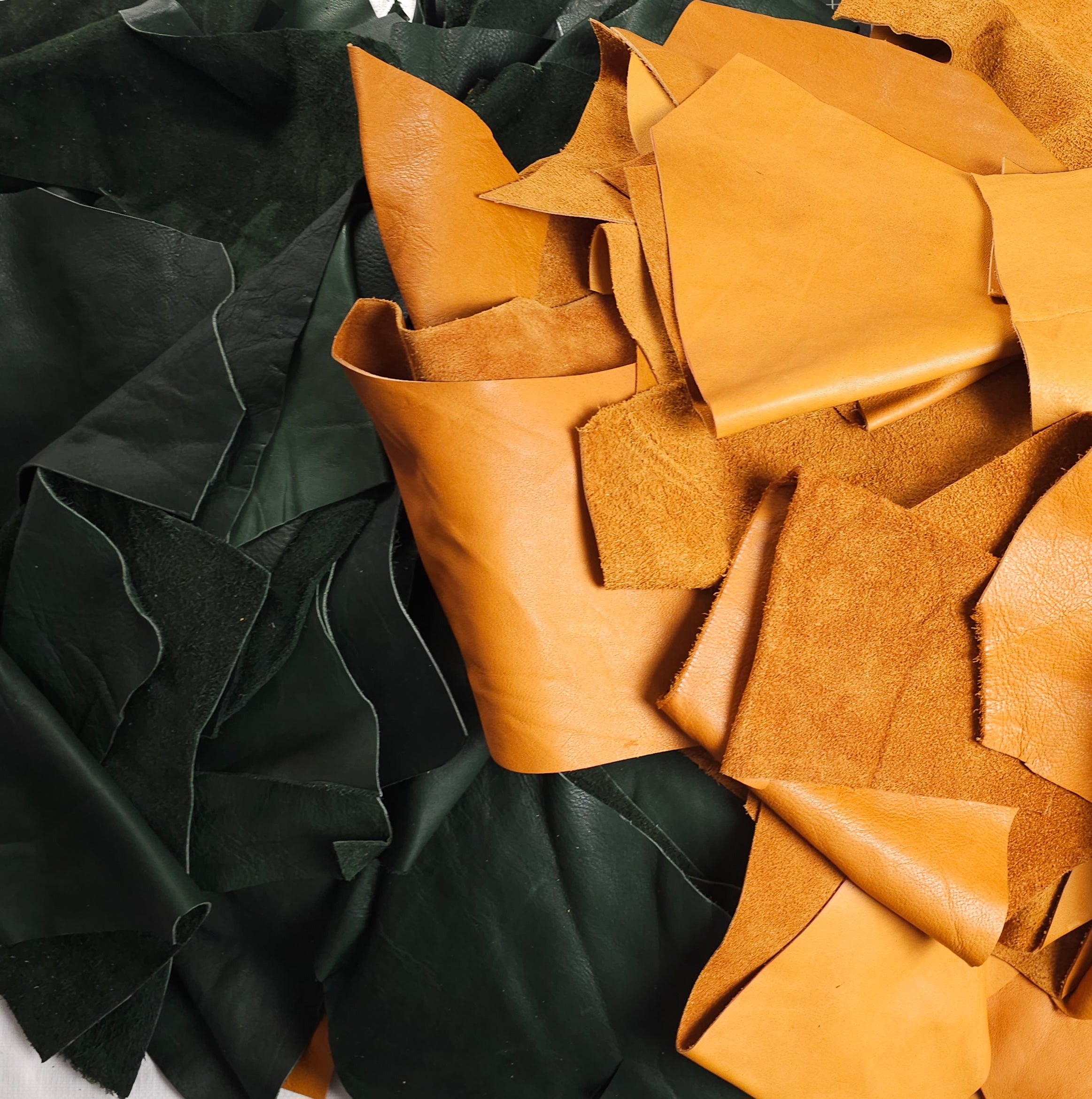 Mixed Colour Veg-Tan Upholstery Leather Pieces 1-3 Hands | 1.4–1.6mm