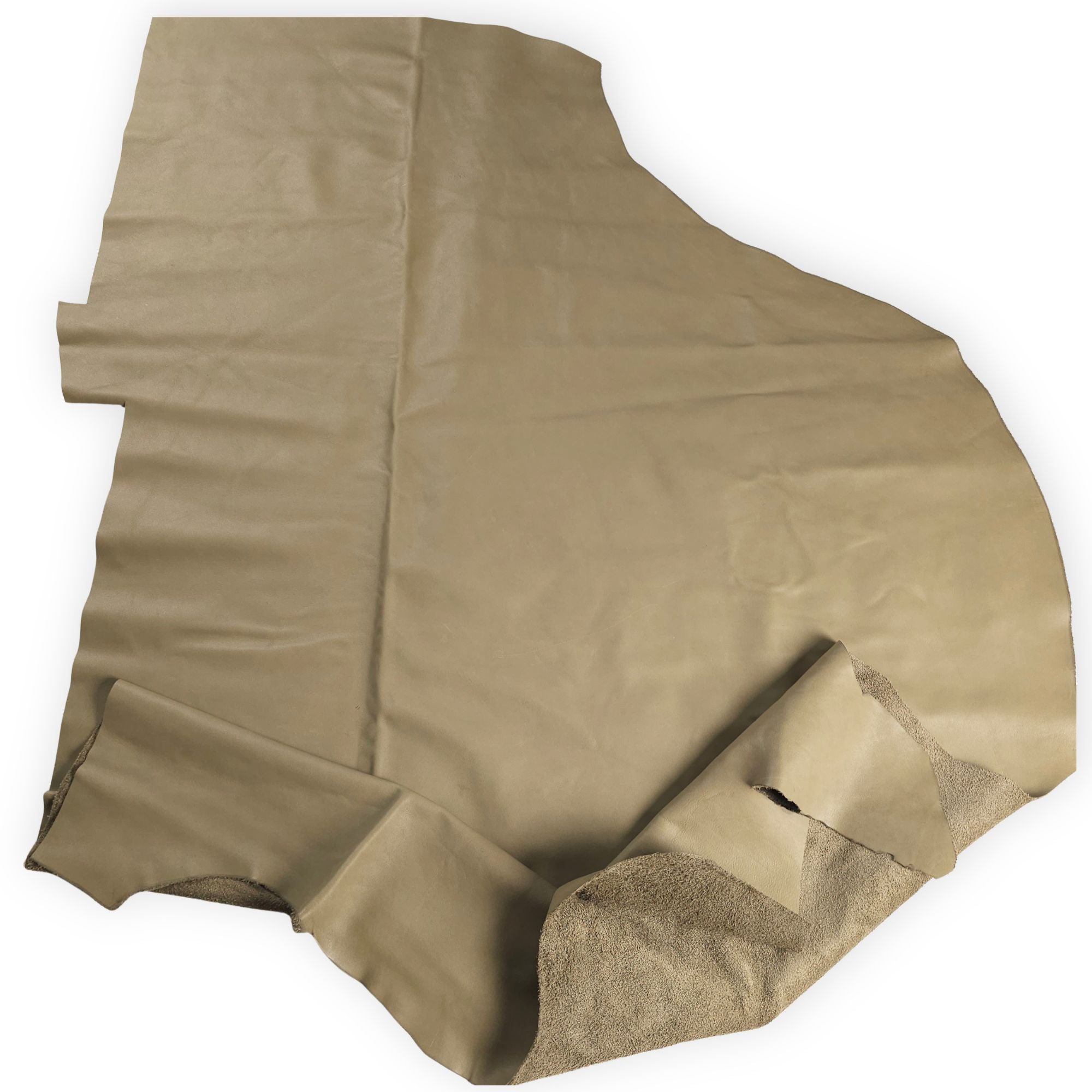 Chrome tanned upholstery leather cut in a light sage shade