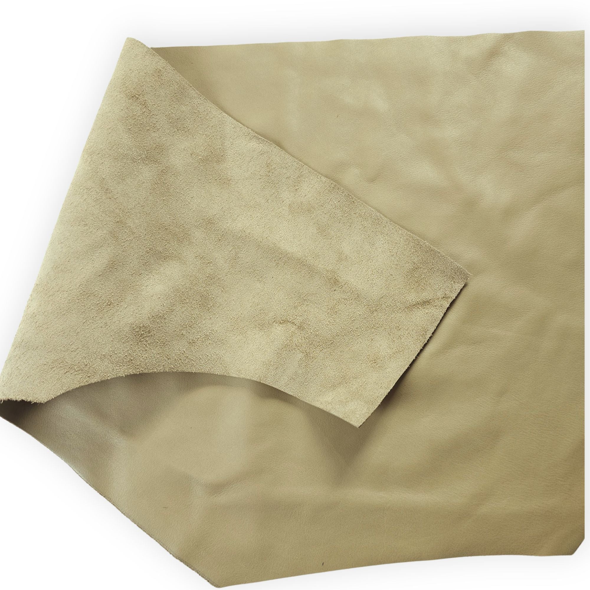 Flexible sage green leather pieces for bags, wallets and repairs