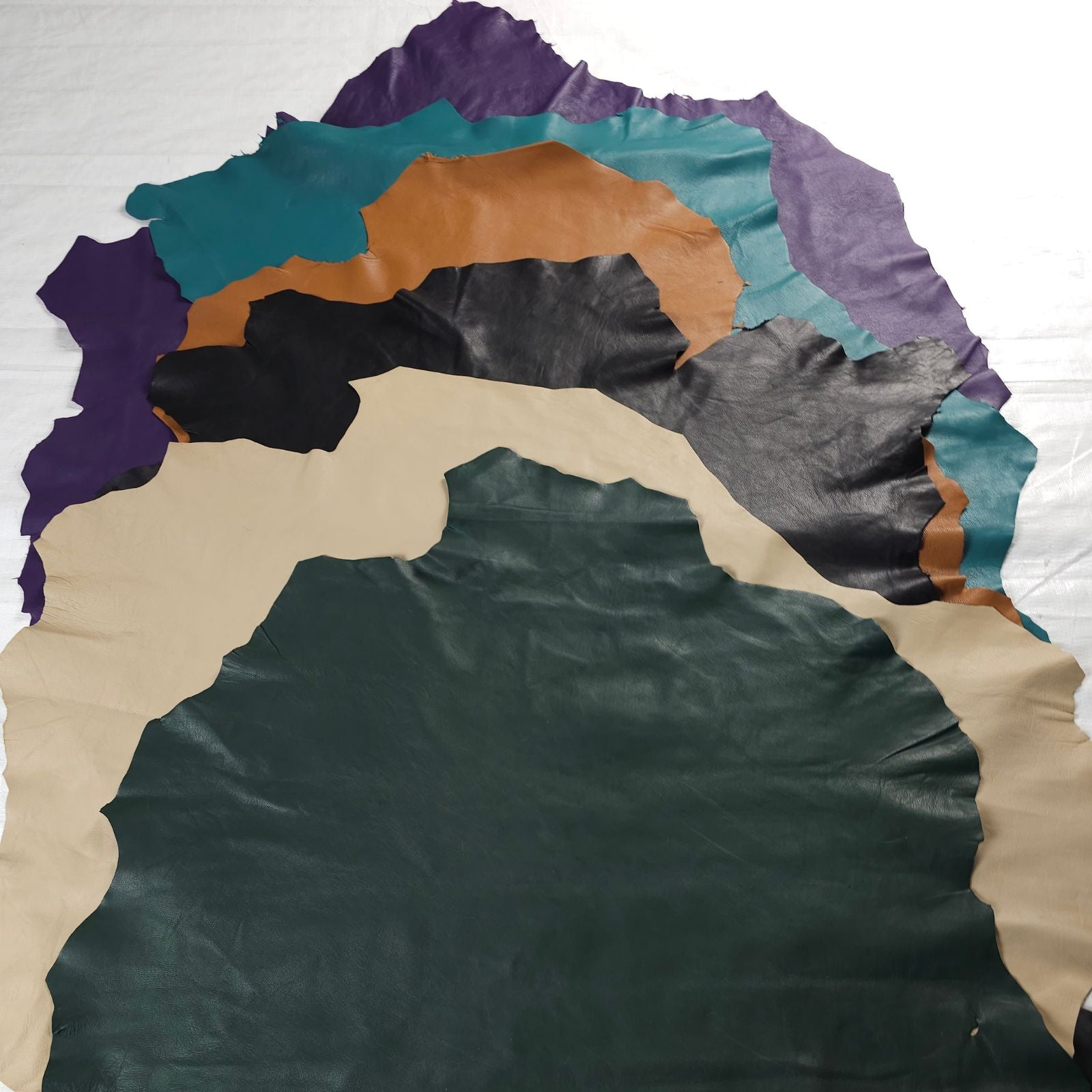 Sheepskin nappa leather skins in assorted garment colours
