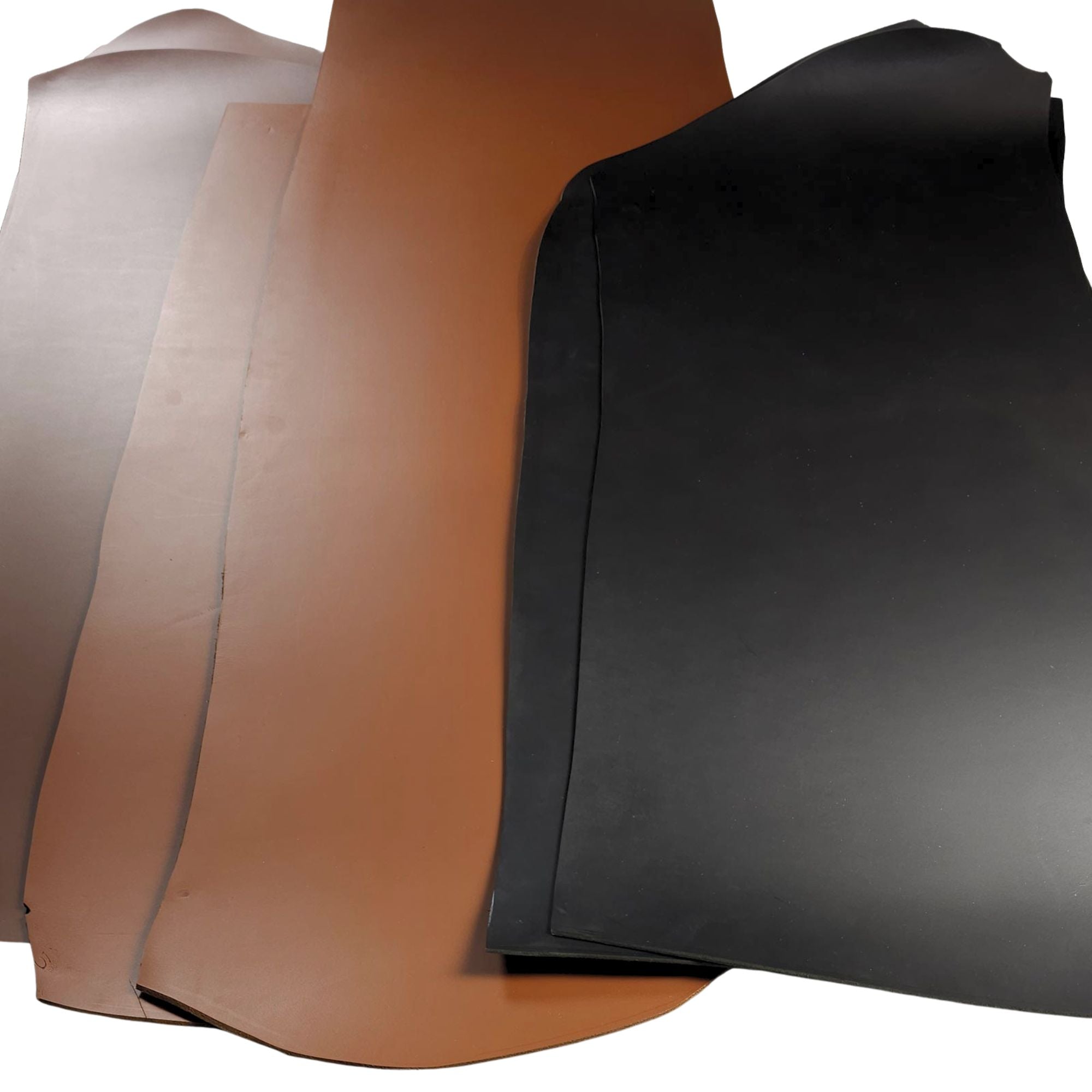 Buffalo belt leather single butts in tan, brown and black