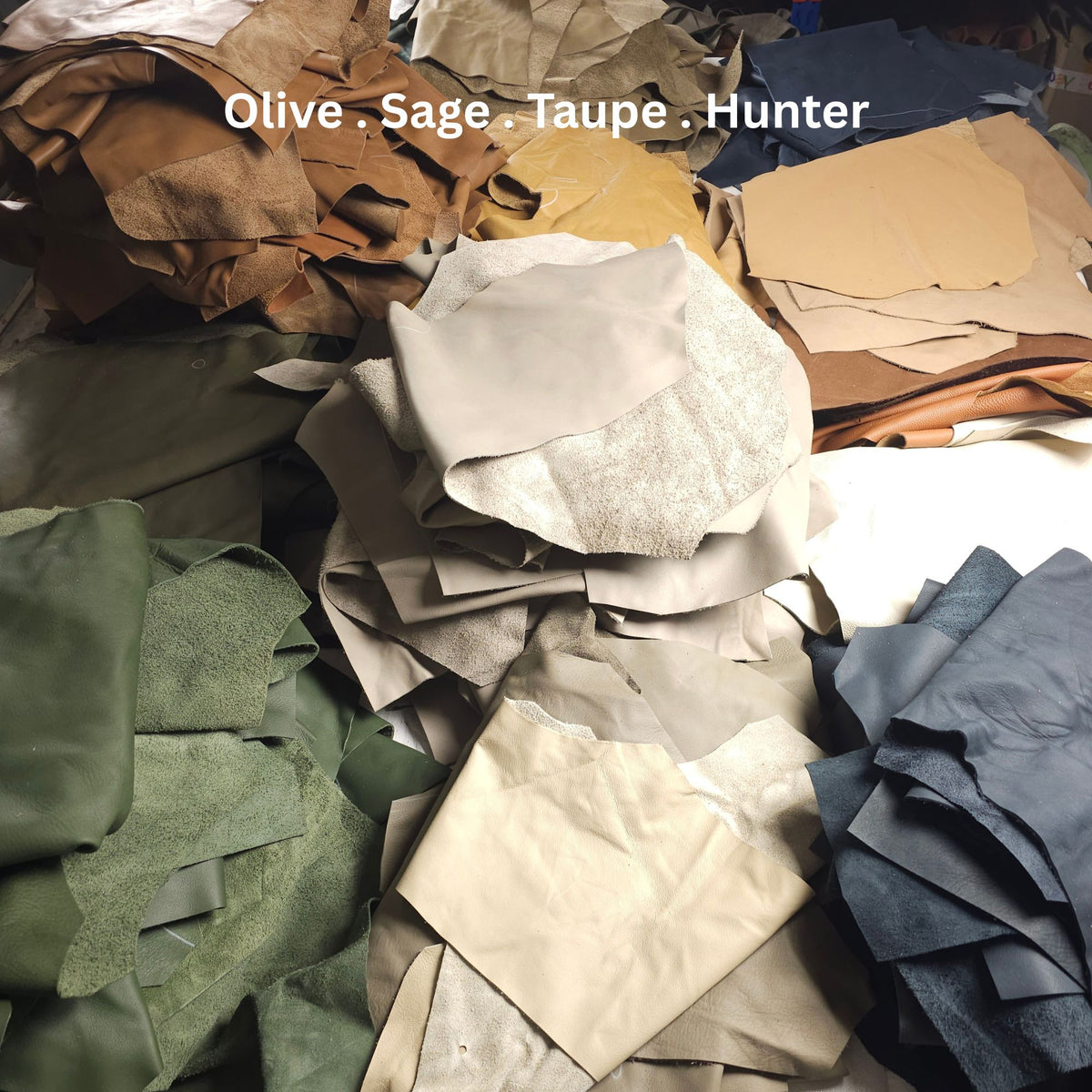 Medium leather pieces in a choice of solid colours